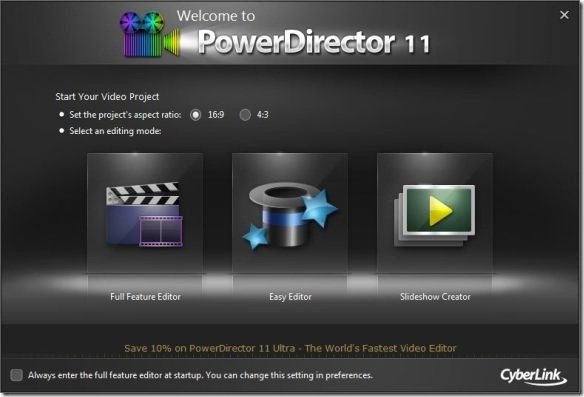 CyberLink PowerDirector Options