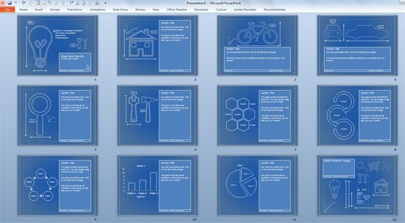 Blueprint Templates For Microsoft PowerPoint Presentations