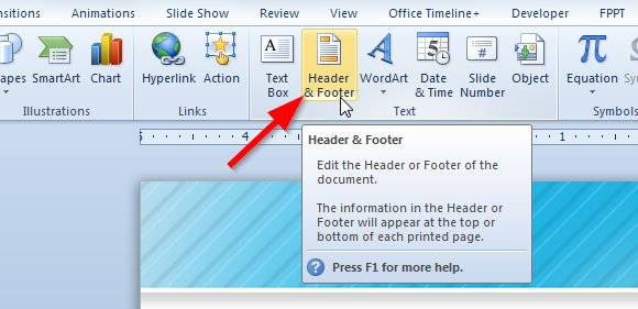 Adding a Footer to your PowerPoint 2010 Presentation