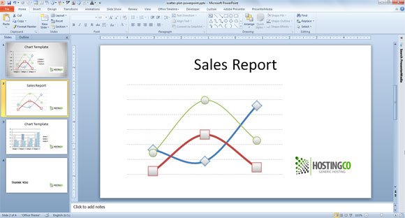 Example adding a logo to a PowerPoint slide presentation, to prepare reports and presentations with the branding.