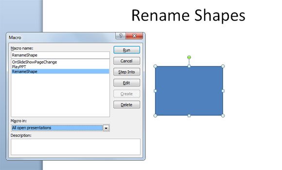 renaming shapes powerpoint