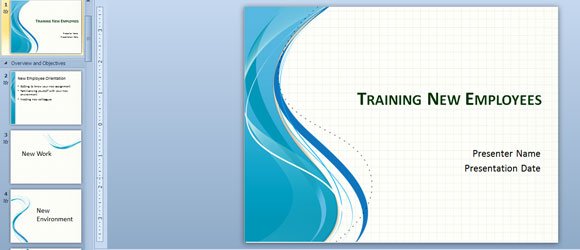 Training New Employees PowerPoint Template or make client presentation designs
