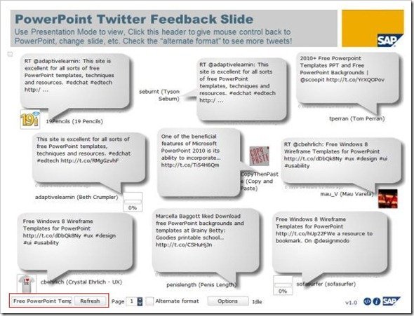PowerPoint twitter tools SlideShow