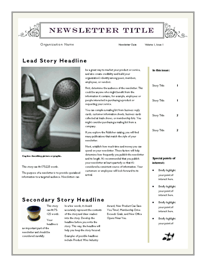 Free Newsletter Template For Word 2007 And Later