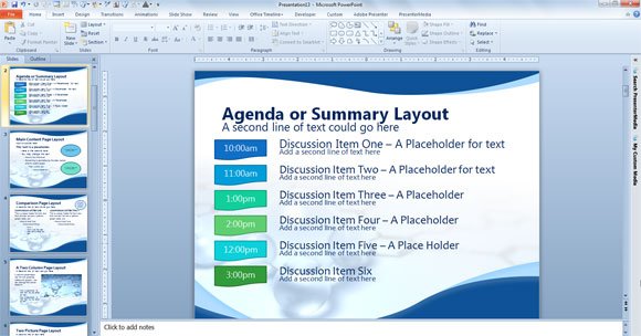 Agenda or Summary Layout in PowerPoint Presentation