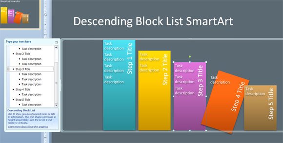 Block List SmartArt PowerPoint Graphic as an Alternative to Bullet Lists