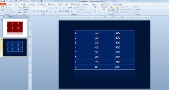 table powerpoint templates
