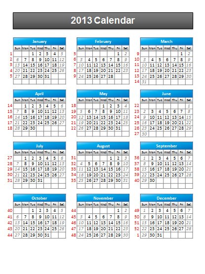 calendar ppt template 2013