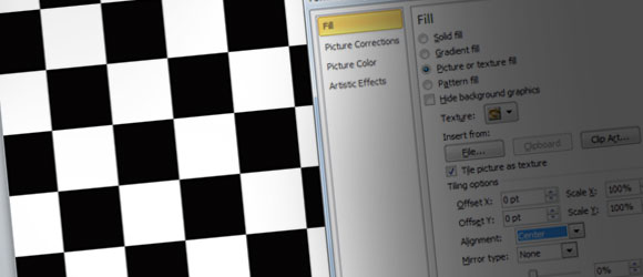 How to use a checkerboard background in PowerPoint