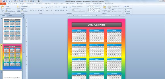 calendar template powerpoint