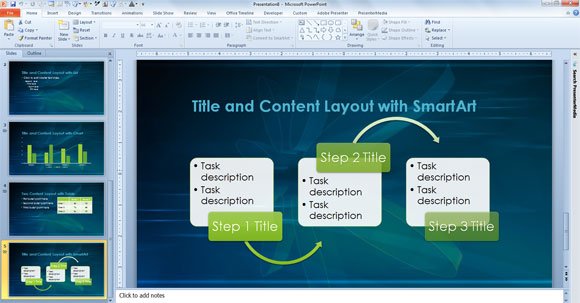 powerpoint content layout example