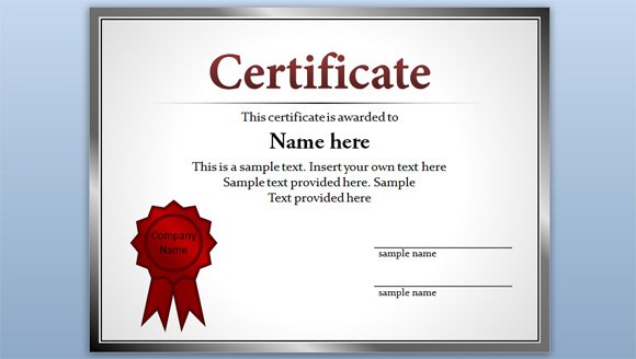 Free Certificate Template For Powerpoint 2010 2013