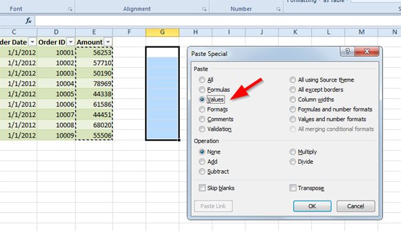 mac excel hotkey for paste values