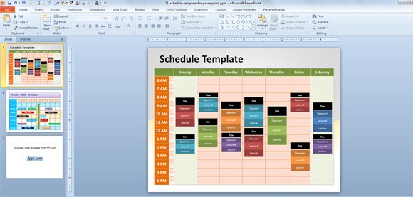 schedule powerpoint template