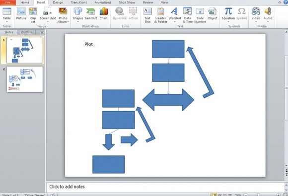Flowchart using SmartArt in PowerPoint 2010