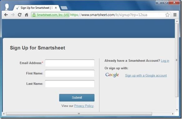 Sign Up for Smartsheet  Smartsheet