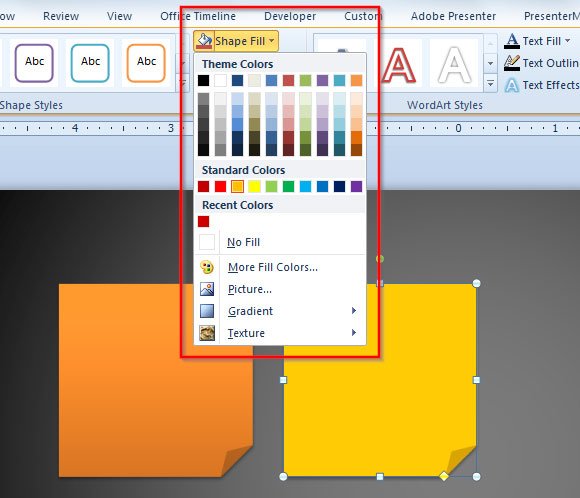 Solid Fill to Any Shape in PowerPoint 2010