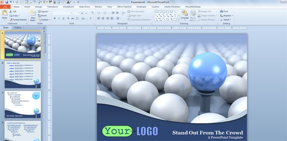 3d powerpoint template balls