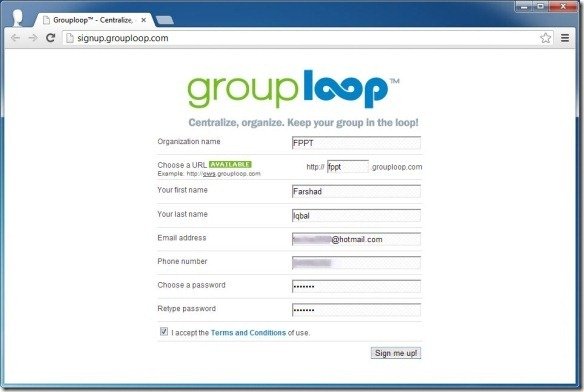 Sign Up For GroupLoop