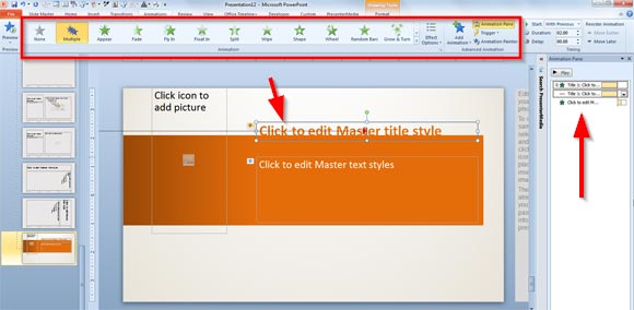 powerpoint animation change text mac