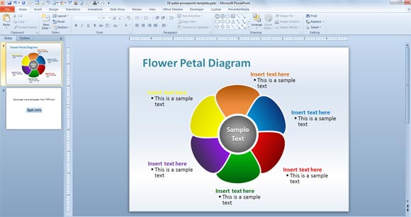 petal powerpoint diagram template