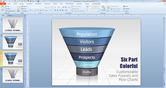 Sales funnel diagram for PowerPoint