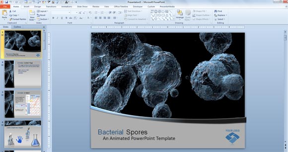 Animated Bacteria PowerPoint Templates with Organism Spores