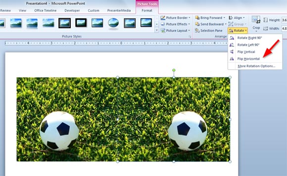 How To Mirror An Image In PowerPoint 2010