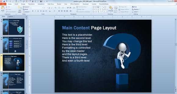 Questions PowerPoint template - Example of Q and A slide for presentations