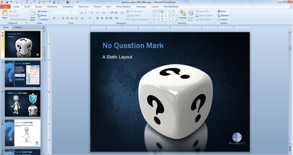 Question Dice Illustration with Examples of Q&A slides with question images for PPT