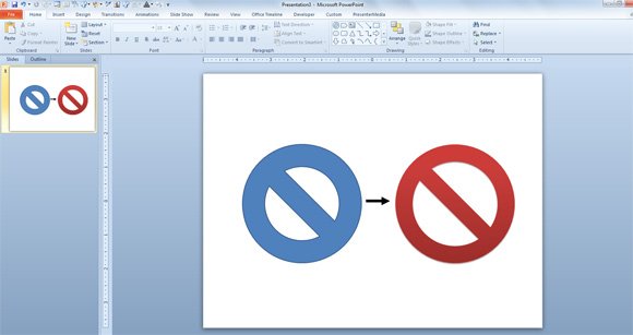 Red No symbol powerpoint template