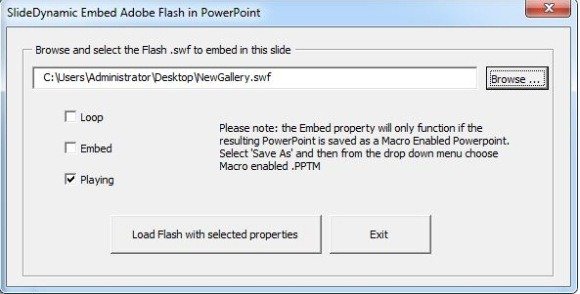 Add SWF File to PowerPoint - Using SlideDynamic Embed feature to insert an Adobe Flash SWF file in PowerPoint