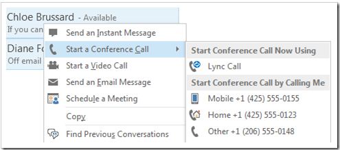 How to start a Conference Call With Lync