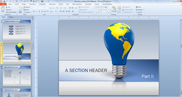 renewable energy powerpoint template free animated