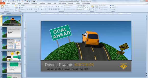 road template powerpoint