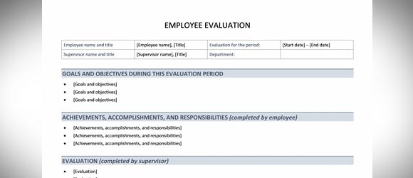 Free Employee Evaluation Template for Word