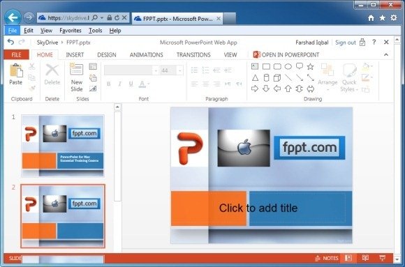 Edit PowerPoint Presentations Using PowerPoint Web App