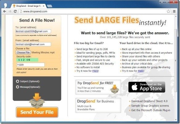 Email large files