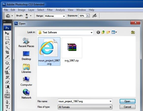 Open SVG File in PhotoShop