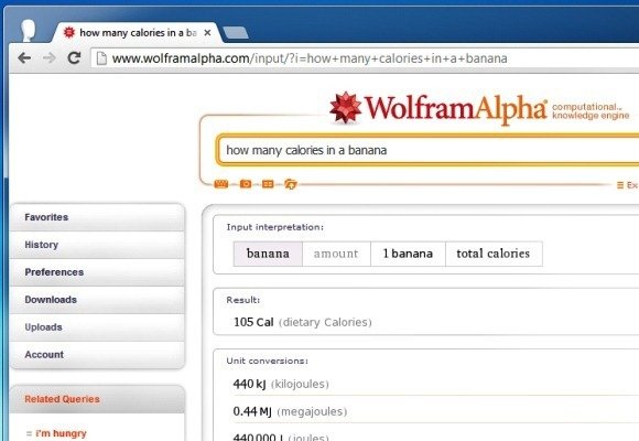 WolframAlpha search Result