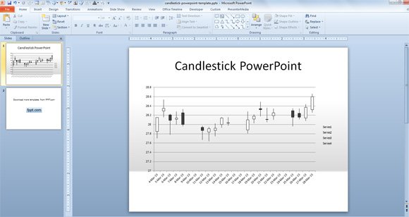 candlestick template powerpoint stock market