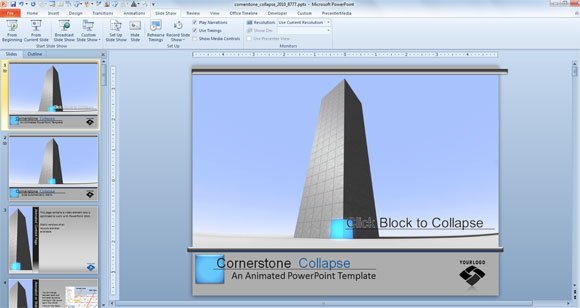 cornerstone powerpoint with 3D boxes