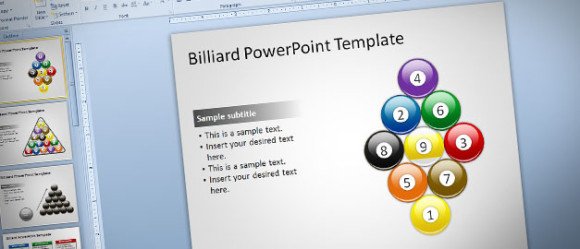 Free Billiard PowerPoint Template with Editable Ball Shapes