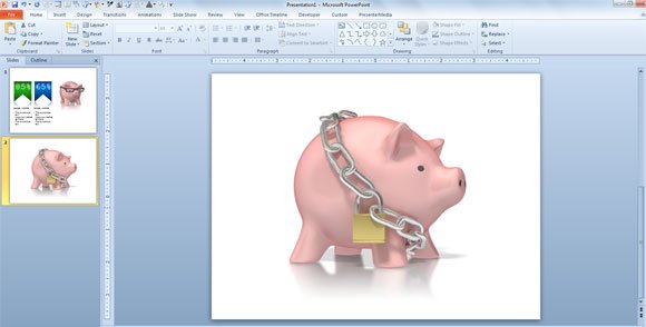 pig powerpoint template bank locked