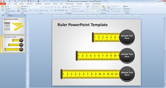 Download Free Ruler PowerPoint Template with Editable Shapes
