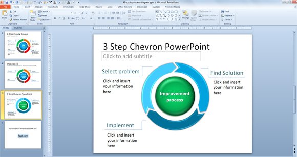 Free 3-Step Chevron PowerPoint Template