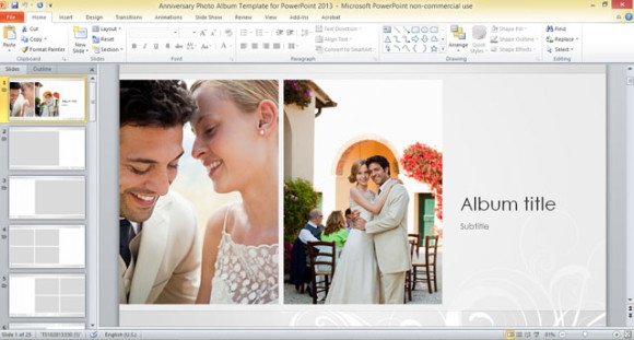 anniversary photo album template for powerpoint 2013