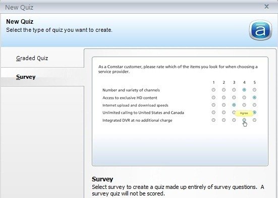 Create Graded Quiz or Survey