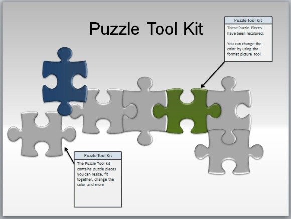 Customizable Puzzle Pieces - Puzzle Pieces Toolkit PowerPoint Presentation Template