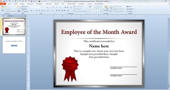 Employee Of The Month Template from cdn.free-power-point-templates.com